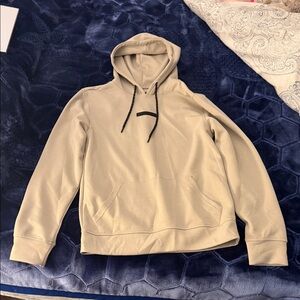 Men's Pullover Hoodie in Beige with Drawstring